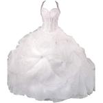 Weiße Brautkleider & Hochzeitskleider mit Perlen aus Taft für Damen Größe XXL zur Hochzeit 