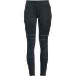 Schwarze Streetwear Leggings mit Spitze aus Elastan für Damen Größe XXL 