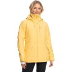Gelbe Wasserdichte Roxy Snowboardjacken aus Polyester mit Kapuze für Damen Größe XL 