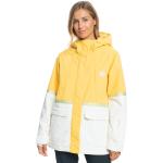 Gelbe Wasserdichte Roxy Snowboardjacken aus Polyester mit Kapuze für Damen Größe XXL 