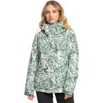Grüne Wasserdichte Roxy Snowboardjacken aus Polyester mit Kapuze für Damen Größe S 
