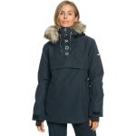 Schwarze Wasserdichte Atmungsaktive Roxy Snowboardjacken aus Polyester mit Kapuze für Damen Größe XS 