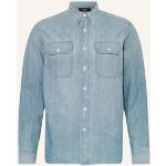 Hellblaue Ralph Lauren RRL Regular Fit Hemden aus Baumwolle für Herren Größe S 