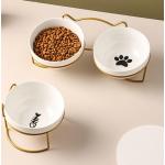 Goldene Katzennäpfe aus Keramik 