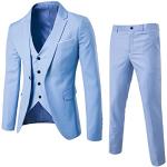Blaue Elegante Herrenanzüge aus Tweed Größe 3 XL Große Größen 3 Teile 