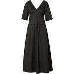 Schwarze Kurzärmelige s.Oliver Black Label V-Ausschnitt Kleider mit Ärmel aus Lyocell für Damen Größe XS 