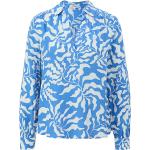 Blaue Langärmelige s.Oliver Nachhaltige V-Ausschnitt Blusenshirts aus Viskose für Damen Größe S 