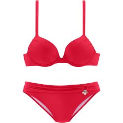 S.Oliver Push-Up-Bikini Tonja mit Zierring an der Hose red