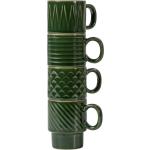 Grüne Retro Sagaform Espressobecher aus Keramik 4 Teile 