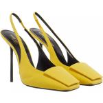 Gelbe Elegante Pfennigabsatz Slingback Pumps aus Leder für Damen Größe 36 