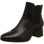 Schwarze Salamander Blockabsatz Stiefel mit Absatz Reißverschluss aus Gummi für Damen Größe 37 