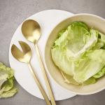 Goldenes Butlers Salatbesteck aus Metall 2 Teile 