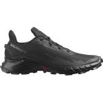 Schwarze Salomon Alphacross Trailrunning Schuhe Schnürung aus Mesh für Damen Größe 46 mit Absatzhöhe 3cm bis 5cm 