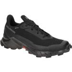Schwarze Salomon Alphacross Gore Tex Trailrunning Schuhe Schnürung mit herausnehmbarem Fußbett für Herren Größe 43,5 