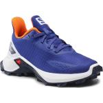 Blaue Salomon Alphacross Trailrunning Schuhe Orangen für Kinder Größe 31 