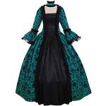 Hellblaue Gothic Langärmelige Wadenlange | Midi Sommerkleider aus Jersey für Damen 