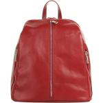 Rote Samantha Look City-Rucksäcke aus Leder mit Außentaschen für Damen 