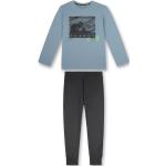 Blaue Sanetta Kinderpyjamas & Kinderschlafanzüge aus Baumwolle maschinenwaschbar für Jungen 