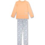 Sanetta Mädchen Schlafanzug lang Baumwolle Orange Wordingprint Allover