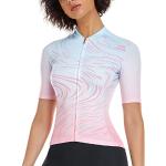 Santic Radtrikot Damen Kurz Fahrradtrikot Damen Fahrrad Shirt mit Taschen Rosa EU S