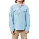 Blaue Casual Langärmelige Stehkragen Kinderlongsleeves & Kinderlangarmshirts aus Baumwolle für Jungen 