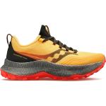 Gelbe Saucony Endorphin Trailrunning Schuhe mit Perlen für Damen Größe 39 