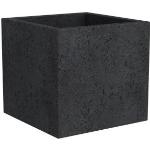 Scheurich Blumentopf C-Cube für Aussen, quadratischer Blumenkübel, verschiedene Farben und Grössen Stony Black / 40 cm
