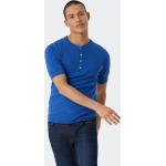 Blaue Gestreifte Kurzärmelige Schiesser Revival Bio Kurzarm Unterhemden aus Baumwolle für Herren Größe M 
