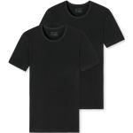 Schwarze Kurzärmelige Schiesser Bio Nachhaltige T-Shirts aus Elastan für Herren Größe XL 2 Teile 