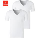 Weiße Schiesser V-Ausschnitt V-Shirts für Herren 