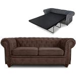 Braune Couchgarnituren & Sofagarnituren aus Stahl ausziehbar für 2 Personen 