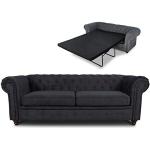 Schwarze Dreisitzer-Sofas aus Stahl ausziehbar 