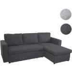 Schlafsofa HWC-D92, Couch Ecksofa Sofa, Schlaffunktion 220x152cm Stoff/Textil ' dunkelgrau, ohne Dek