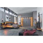 Dunkelgrau Moderne Komplett-Schlafzimmer aus Holz 