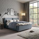 Blaue Schlaraffia Betten mit Matratze aus Nussbaum 160x200 cm 