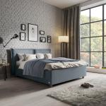 Blaue Schlaraffia Betten mit Matratze aus Nussbaum 200x200 cm 