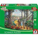 Schmidt Puzzle 58426 - Thomas Kinkade: Wizard of Oz Follow the yellow Brick Road [1.000 Teile] (Sehr gut neuwertiger Zustand / mindestens 1 JAHR GARANTIE)
