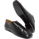 Schwarze Oxford Schuhe Schnürung aus Kalbsleder für Damen Größe 41 
