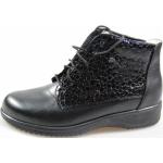 Schwarze Finn Comfort Keilabsatz Damenkeilstiefel Schnürung aus Gummi Größe 38 mit Absatzhöhe bis 3cm 