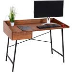 Schreibtisch HWC-J97, Bürotisch Computertisch, Schublade 3D-Struktur 98x114x60cm MVG- braun