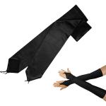 Schwarze Fausthandschuhe aus Nylon für Damen Einheitsgröße 