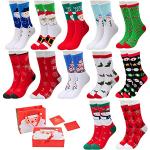 Bunte Klassische Socken & Strümpfe aus Baumwolle Einheitsgröße 12 Teile zu Weihnachten 