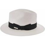 Reduzierte Weiße SEEBERGER Fedora Hüte aus Stroh für Damen Größe XL 