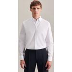 Weiße Business Langärmelige Seidensticker Nachhaltige Button Down Hemden aus Popeline für Herren 