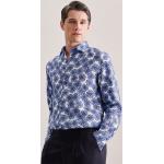 Blaue Business Langärmelige Seidensticker Anzughemden & Businesshemden aus Leinen für Herren 