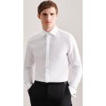 Weiße Elegante Langärmelige Seidensticker Nachhaltige Slim Fit Hemden aus Baumwolle für Herren zur Hochzeit 