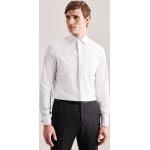 Reduzierte Weiße Elegante Langärmelige Seidensticker Nachhaltige Slim Fit Hemden aus Baumwolle für Herren Einheitsgröße zur Hochzeit 