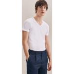 Reduzierte Weiße Elegante Kurzärmelige Seidensticker Schwarze Rose V-Ausschnitt V-Shirts aus Jersey für Herren Größe M 