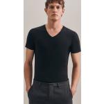 Reduzierte Schwarze Elegante Kurzärmelige Seidensticker Schwarze Rose V-Ausschnitt T-Shirts aus Jersey für Herren Größe XXL 