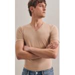 Reduzierte Braune Elegante Kurzärmelige Seidensticker Schwarze Rose V-Ausschnitt T-Shirts aus Jersey für Herren Größe XL 